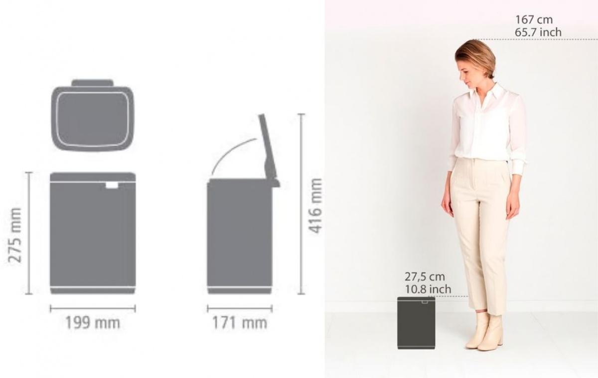 Brabantia Bo Waste Bin 4L in the group Household & Kitchen / Laundry, Cleaning & Dishes / Cleaning at Campingvaruhuset i Norden AB (84296)