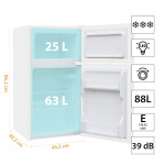 Manta Fridge and Freezer 88L White
