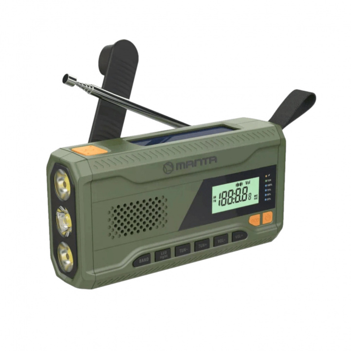 Manta Dynamo Crank Radio Solar Power Bank in the group Other / Prepping at Campingvaruhuset i Norden AB (84603)