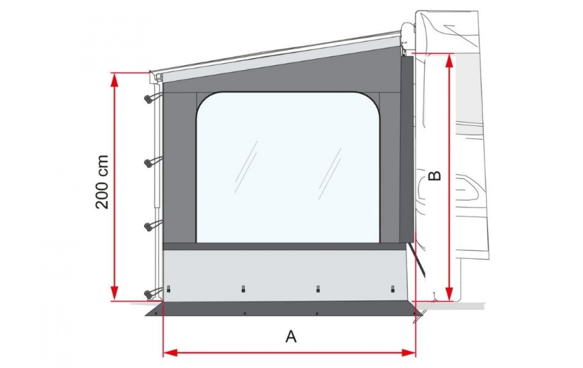 Fiamma Side W Pro F45/F80 in the group Awning & Canopies / Awnings / Motorhome awnings / Fiamma Box Awnings / Gables / Fronts at Campingvaruhuset i Norden AB (84657)