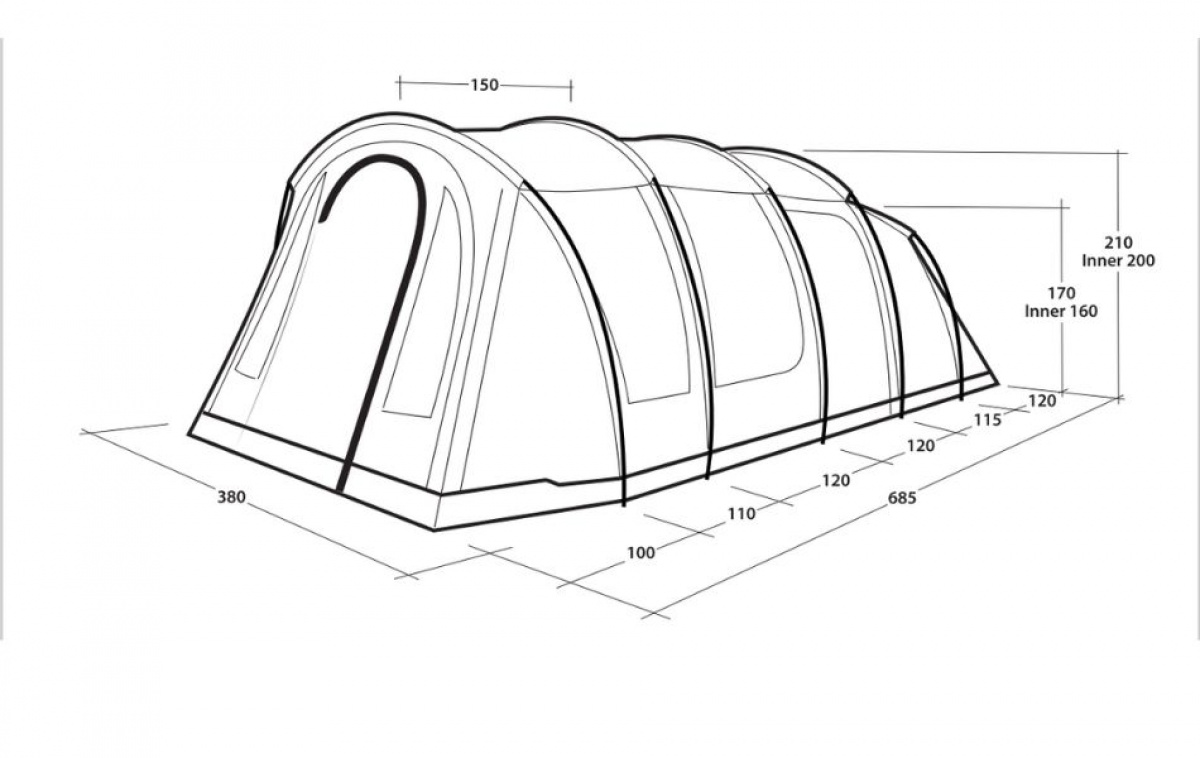 Outwell Carolina 6 in the group Outdoor / Camping tent / Family Tents at Campingvaruhuset i Norden AB (84723)