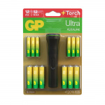 GP Batteries AA 12-Pack incl. Flashlight